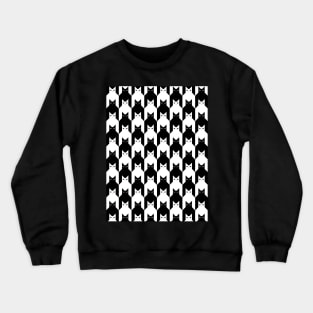 Black and White Cats Houndstooth Pattern Crewneck Sweatshirt